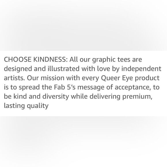 QUEER EYE 🖤 🌈Short sleeve tee 🖤 NEW 🖤 “choose kindness” 🖤🌈 - Picture 5 of 6